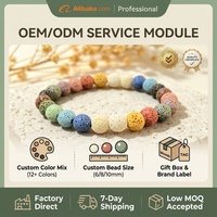 Bracelet d'aromathérapie en pierre de lave colorée, 12 couleurs, mélange arc-en-ciel, diffuseur d'huiles essentielles, perles volcaniques naturelles, OEM