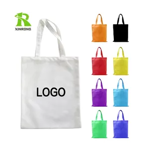 حقيبة كتب للتسوق عضوية يمكن إعادة استخدامها بسيطة كبيرة صديقة للبيئة مطبوعة بشعار مخصص حقيبة قماشية قطنية