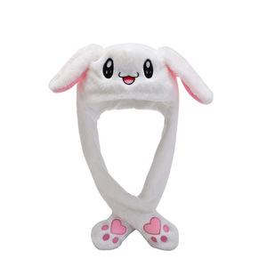 2025 New Arrivals Kawaii <strong>Rabbit</strong> Ear Moving LED Light Glowing <strong>Plush</strong> <strong>Hat</strong> Funny Animal Fur <strong>Hat</strong> Air Pumping Stuffed Animal Toys - Product Image 6