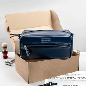 Mens Travel Toiletry Organizer, Water Resistant PU Leather Dopp Kit with Wristlet for Business Trips & Vacation - Product Image 3