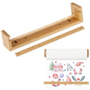 Porte-papier mural en bois, rectangulaire, monocouche, pour papier à dessin et support de rangement pour papier toilette - Product Image 4