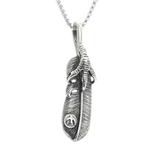Stainless Steel Feather Pendant With Eagle Claw Design Themed For Men Gift Jewelry Summer 2021 - Product Image 5