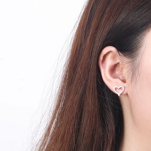 New Arrival Women's 18K Gold-Plated 925 Sterling <b>Silver</b> Love-Shaped Heart <b>Stud</b> Earrings 5A Cubic Zircon Tonglin Brand Engagement - Product Image 3