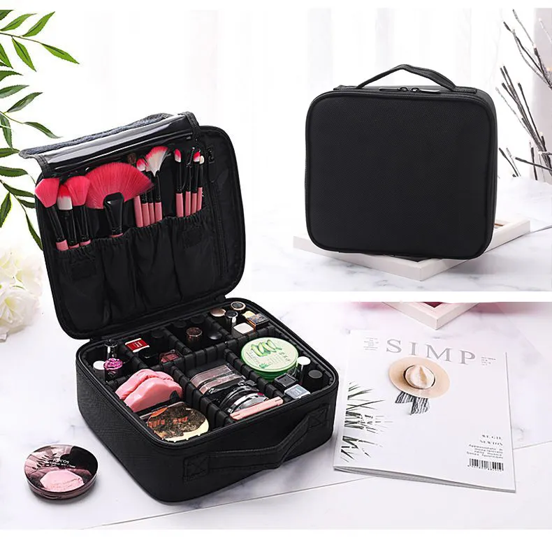 Hot Sale Custom Waterproof Brushes Makeup Bag Portable Artist Beauty Professional Make up Case Travel Organizer Cosmetic Bag