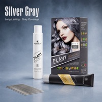 Nouvelle Crème Colorante Capillaire Professionnelle Semi-Permanente Gris Argenté Sans Ammoniaque Couvre les Cheveux Gris Couleur Longue Durée à Base de Plantes