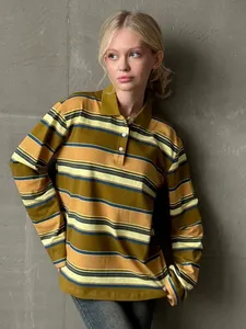 Sexy Elegant Oversized Polo Women Loose Sleeve Button up Lapel Pullover Fashion Lazy Style <strong>Jumper</strong> - Product Image 3