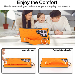 เคสโทรศัพท์หนัง PU สุดหรูสำหรับ <span class=keywords><strong>Samsung</strong></span> S25สายรัดข้อมือพิเศษ S24Plus S23FE ลายควิลท์กันกระแทกฝาครอบป้องกัน S22 - Product Image 6