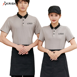 Couvre tous les vêtements de travail Uniforme de directeur de restaurant Polo brodé Chemise de travail à revers pour hommes à manches courtes - Product Image 6