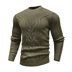 Men's Pullover Long Sleeve Crewneck Knitted Sweater