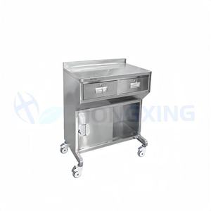 Red Star Stainless Steel Anesthesia Cart 655x420x830mm Double Drawer Hospital <b>Trolley</b> - Product Image 3
