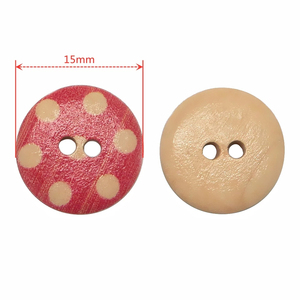 15mm hỗn hợp Vòng đầy màu sắc sơn nút gỗ trong số lượng lớn cho quần áo may crafting DIY bé phụ kiện quần áo - Product Image 4