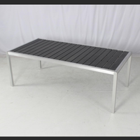 Ensemble de table et chaises de jardin en composite bois-plastique lavable pour 8 personnes, mobilier d'extérieur, longue table à manger en aluminium WPC
