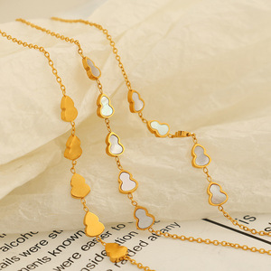 Collar de oro con forma de corazón y concha blanca, colgante de aleación de zinc, joyería de regalo - Product Image 3