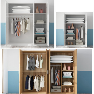 Armoire à portes battantes, armoire de rangement pour chambre à coucher, gain de place, polyvalente pour adultes, enfants, animaux domestiques, bébés, personnes âgées - Product Image 1