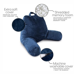 Custom Size Velvet Reading Pillow Shredded Memory Foam Pillow with Washable Cover Wedge <strong>Back</strong> Pillow <strong>for</strong> <strong>Bed</strong> <strong>Rest</strong> Sleeping - Product Image 3