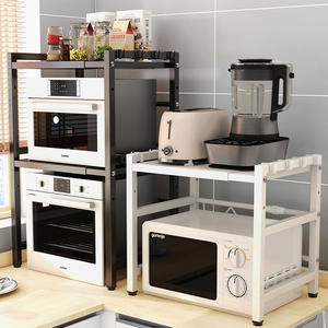 Support de micro-ondes extensible multi-niveaux en métal, étagères de rangement réglables en acier au carbone pour comptoir de cuisine - Product Image 1