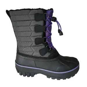 Damen wasserabweisende Winterstiefel rutschfest Skifahren Outdoor-Schneestiefel