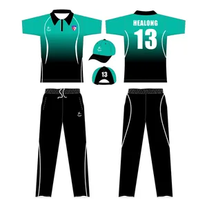 Großhandel Custom Cricket Jersey Anzug Sublimation Sport Entwerfen Sie Ihre eigene Cricket Uniform