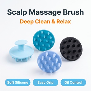 Easy Grip Soft <b>Silicone</b> <b>Scalp</b> <b>Massager</b> Shampoo Brush Gentle Deep Clean Hair Scrubber for Hair Washing Salon Home Use - Product Image 4