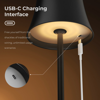 Lampes de table LED vintage portables, lampes de nuit pour restaurant, extérieur, hôtel, sans fil, rechargeables, lampes de bureau en métal sans fil
