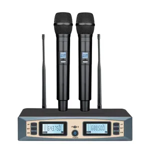 GPUB KT-62 profesyonel 2 kanal stüdyo Karaoke UHF KTV düğün için kablosuz Karaoke mikrofonu profesyonel