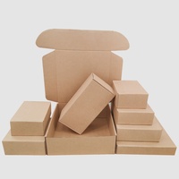 Boîte d'expédition en carton ondulé en papier kraft brun biodégradable, emballage prêt à l'emploi pour envoi postal