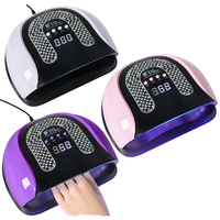 Sèche-ongles LED UV incrusté de diamants, haute puissance, photothérapie avec technologie de détection, en plastique, pour le séchage des ongles