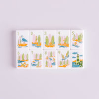 Jeu de Mahjong Américain Côtier 160 Tuiles en Acrylique, Tuiles Imprimées Thème Plage, Soleil, Planche de Surf, Panier de Pique-nique, Tuiles Joker, Idéal pour le Jeu