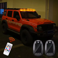Luces Auxiliares LED Multicolor para Automóvil, Alimentadas por Energía Solar, Luces Estroboscópicas de Advertencia para Motocicleta