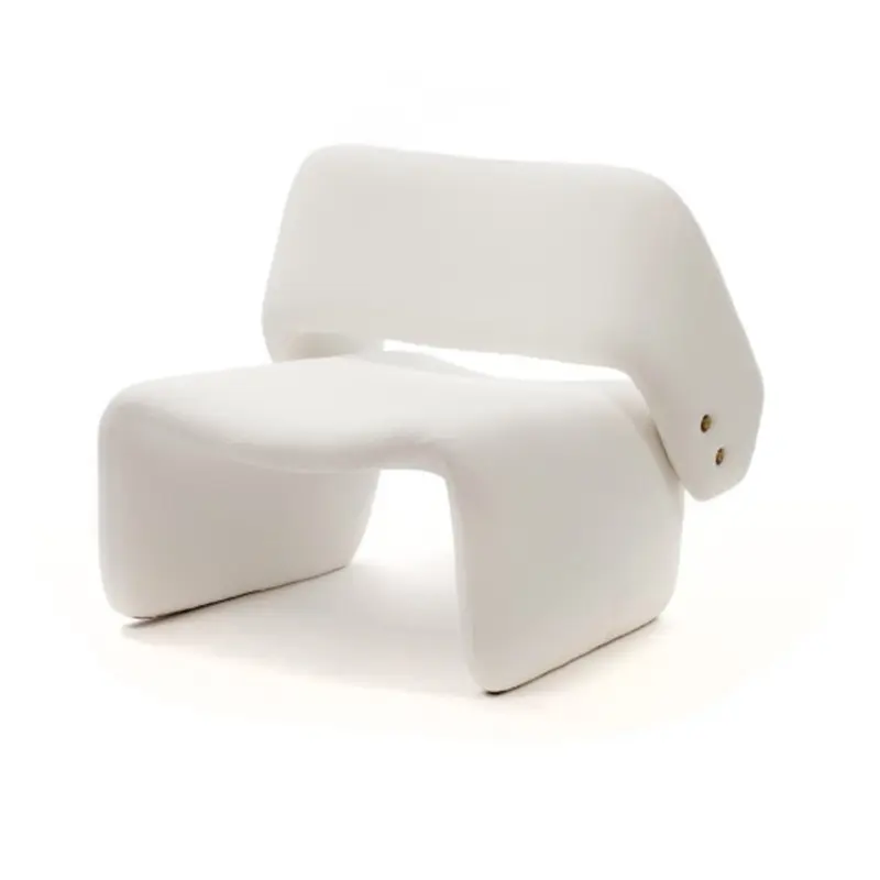 Nordic modern designer single hotel elegant chair white lamb's wool leisure chair