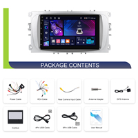 Hikity Radio mobil Android Ford Focus, untuk Ford Focus s-max Mondeo Galaxy c-max Radio mobil 7 ''4 + 64G Audio mobil nirkabel CarPlay Android Auto GPS WIFI OEM