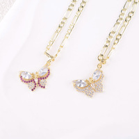 Collar con Colgante de Mariposa, Joyería Fina con Circonita Cúbica, Accesorios para Mujer, Joyería Nueva 2025, Venta al por Mayor