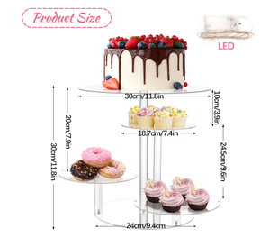 Nhà máy bán buôn và tùy chỉnh lớn cupcake đứng Vòng tráng miệng tháp cây bốn tầng Acrylic bánh đứng - Product Image 2