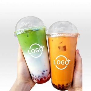 Gobelet en plastique transparent de 500 ml (16 oz) en forme de U de 89 mm pour boissons froides et café, personnalisable avec impression et logo - Product Image 4