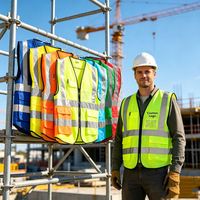 Personalisierte Sicherheitsweste mit Eigenem Logo, Reflektierende Warnweste, Atmungsaktives Polyestergewebe für Baustellen, Maßanfertigung