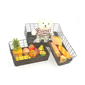 Bộ 3 giỏ đựng đồ hình chữ nhật bằng mây nhựa PP dệt thủ công, thân thiện với môi trường, đa năng, kích thước tùy chỉnh <span class=keywords><strong>S</strong></span>/M/L - Product Image 5