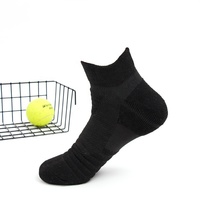 Arch Support Profesional Atletik Tebal Terry Bantalan Kaus Kaki Tenis Pergelangan Kaki Pria