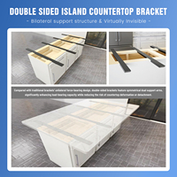 Support cantilever robuste de 13 mm à double face dissimulé pour îlot de cuisine, capacité 900 LBS