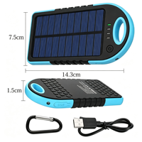 Batterie solaire 5000 mAh avec logo personnalisé, chargeur portable avec lampe torche LED pour le camping, les voyages en plein air