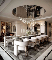 Ensemble Table à Manger de Luxe 10 Places, Design Italien Haut de Gamme pour Villa, Grandes Unités Modernes et Simples