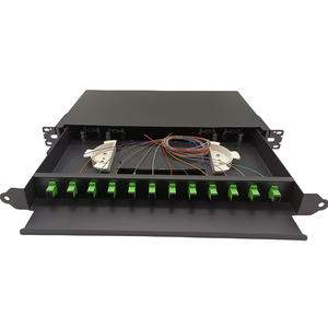 Boîtier terminal FTTH à <span class=keywords><strong>fibre</strong></span> optique personnalisé Odf 12 ports, boîte de raccordement optique à <span class=keywords><strong>fibre</strong></span> métallique coulissante 24 ports SC LC FC <span class=keywords><strong>ST</strong></span> 1u - Product Image 1