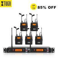 XTUGA RW2080 Offre Spéciale Écouteurs Intra-Auriculaires UHF avec 5 Récepteurs et Système de Monitoring Sans Fil pour Scène