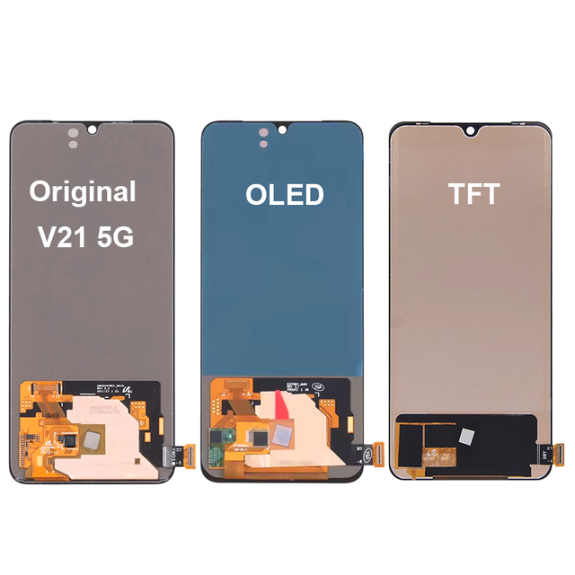 Original 6.44 Inch Vivo V21 5G V2050 Display Touch Screen Digitizer Assembly 100% Tested Mobile Phone LCD Parts Replacement