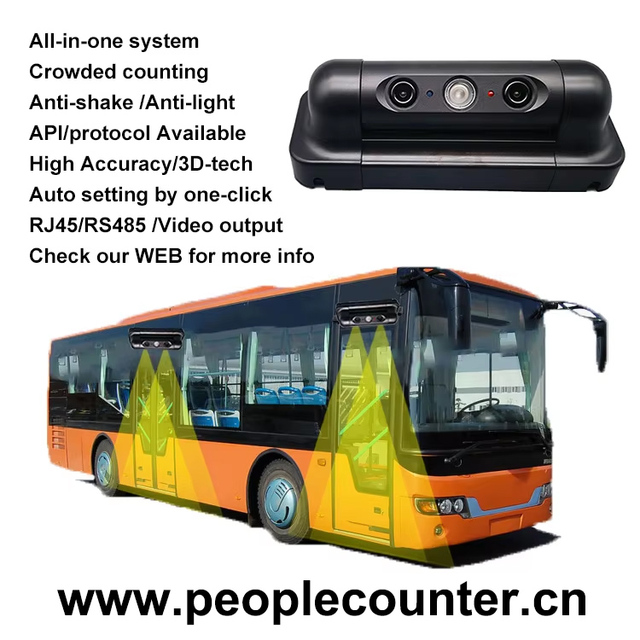 3D Vehicle Passenger Counters Easy Installation Bus Passenger Counting System People Counting Sensor for Bus