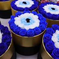 Nouveau design fleur éternelle décoration longue durée fleur cadeau saint valentin roses préservées mauvais yeux en boîte