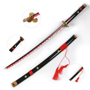 Rouge Noir Couleur One Pieces Adulte Cosplay Roronoa Zoro Épées Arme <span class=keywords><strong>Katana</strong></span> Épées En Bois pour Enfants Jouer - Product Image 1