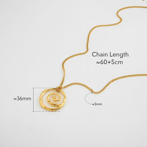 PVD 18K chapado en oro de acero inoxidable joyería geométrica Irregular remolino espiral colgante declaración collar Punk collar P243484 - Product Image 3