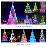 OEM RVB 3D Cône Arbre Lumières DMX512 Control Star Top IP65 PVC Motif Lumières pour Ville Paysage Installation pour le Nouvel An