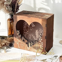 Boîte de rangement rectangulaire en bois pour cartes de réception de mariage, boîte à cartes postales, boîte de signature de mariage, tirelire pour la cuisine