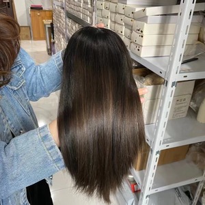 Châu Âu Trinh Nữ lớp biểu bì phù hợp tóc con người màu sắc tự nhiên thẳng Pre ngắt pháp ren lụa cơ sở của phụ nữ Topper với clip - Product Image 5